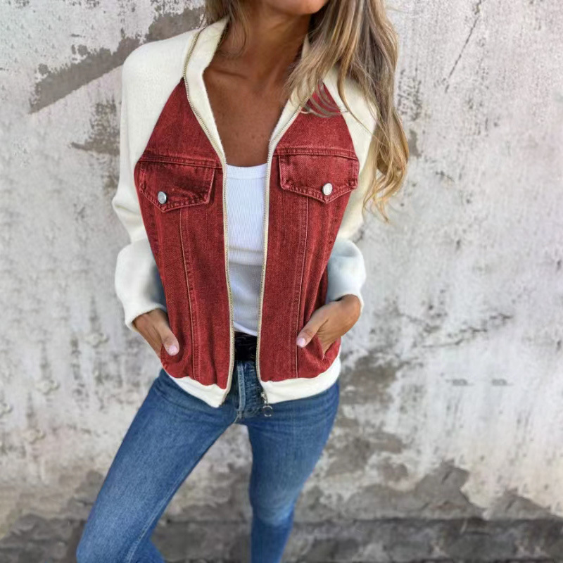 Stilla | Kreativ Denim Splicing Jakke
