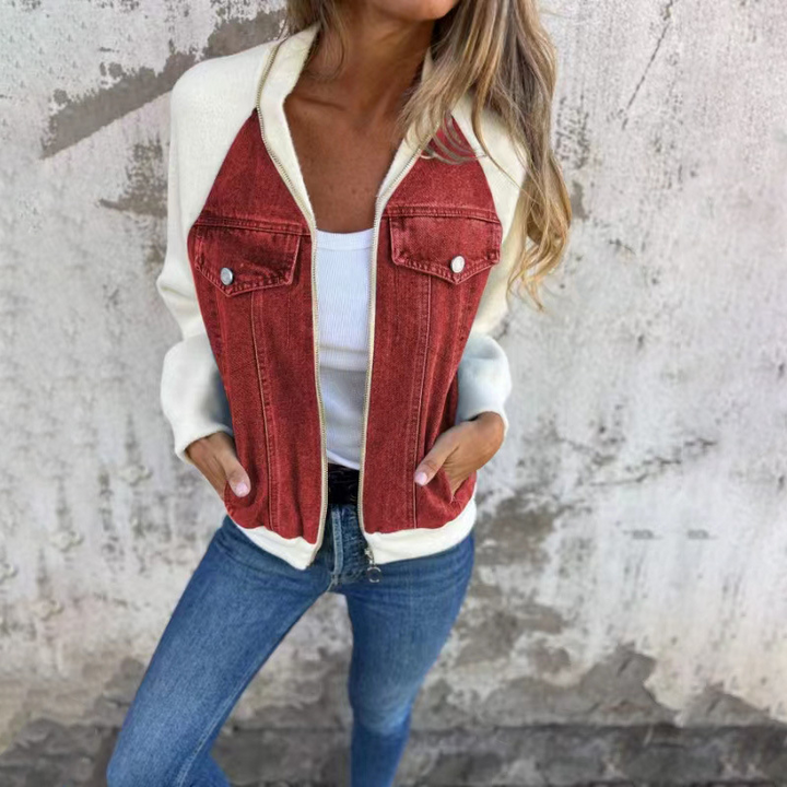 Stilla | Kreativ Denim Splicing Jakke