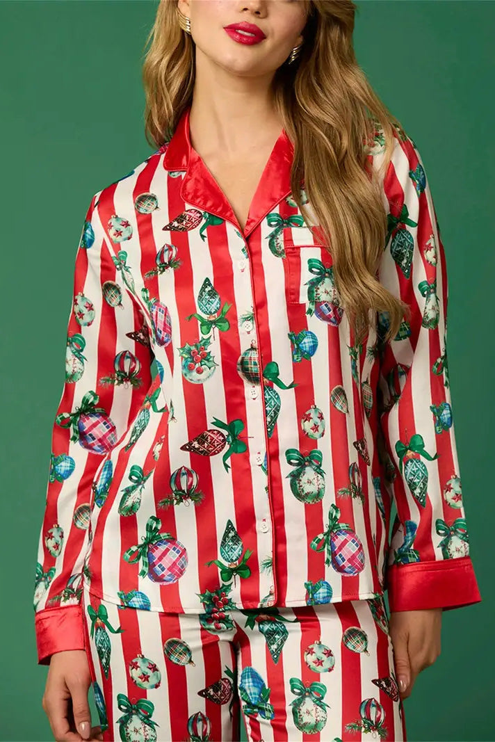Stilla | Julefestlig Stribet Pyjamas Sæt