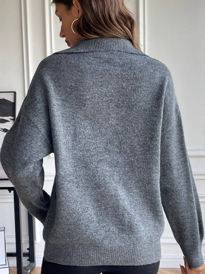 Stilla | Zip Dropped Shoulder Sweatshirt