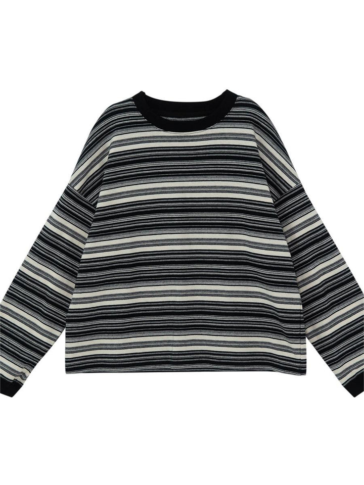 Stilla | Oversized Pullover med Rund Halsudskæring og Striber