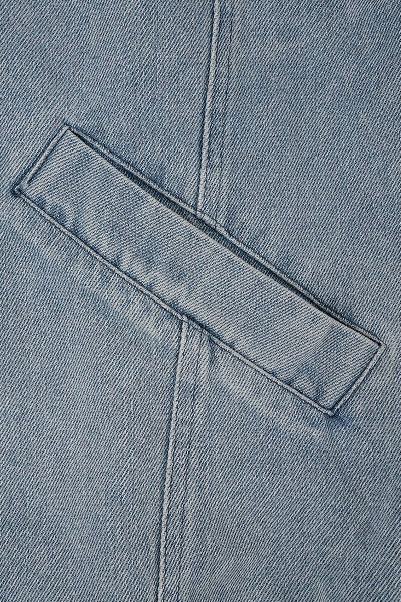 Stilla | Solid Patchwork Krumme Krave Lange Ærme Regular Denimjakke