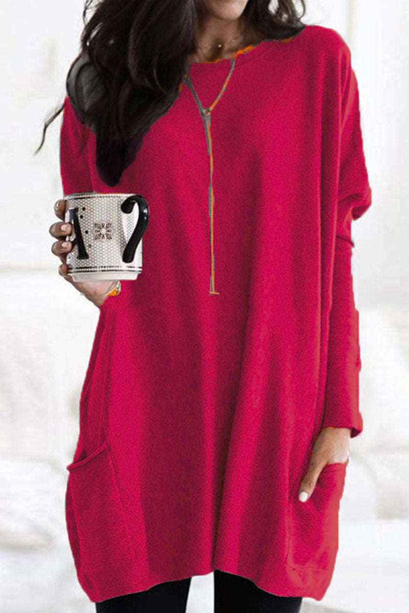 Stilla | Fashionable Solid Color Round Neck Tops