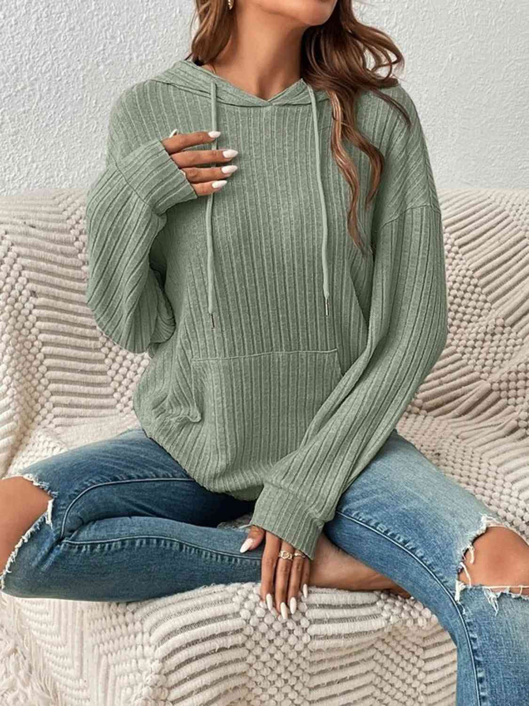 Stilla | Droppe Skulder Snøre Hoodie