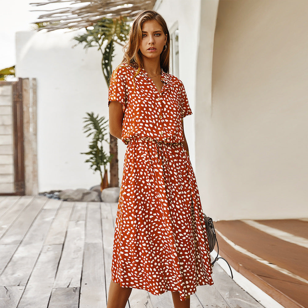 Stilla | Kvinders Chiffon Prikker Print Kjole