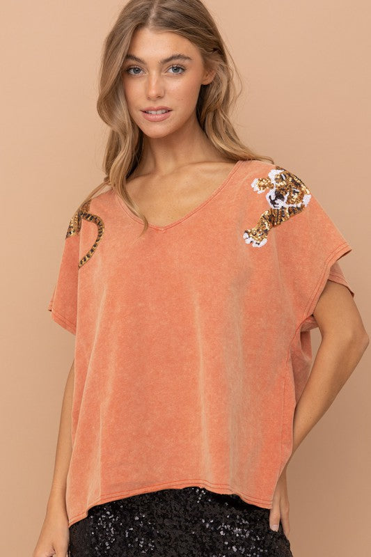 Stilla | Paillet Patch T-shirt