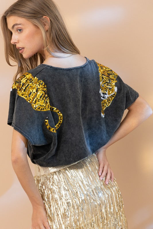 Stilla | Paillet Patch T-shirt