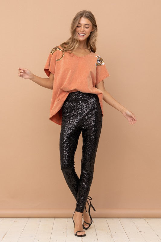 Stilla | Paillet Patch T-shirt