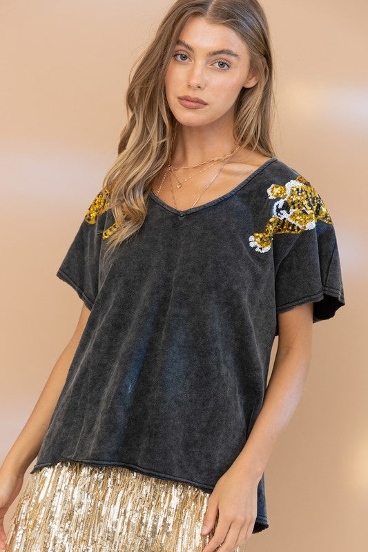 Stilla | Paillet Patch T-shirt