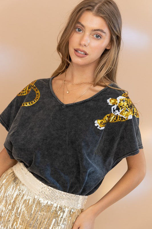 Stilla | Paillet Patch T-shirt