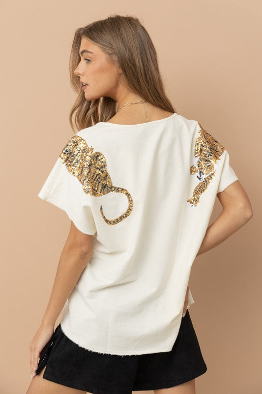 Stilla | Paillet Patch T-shirt