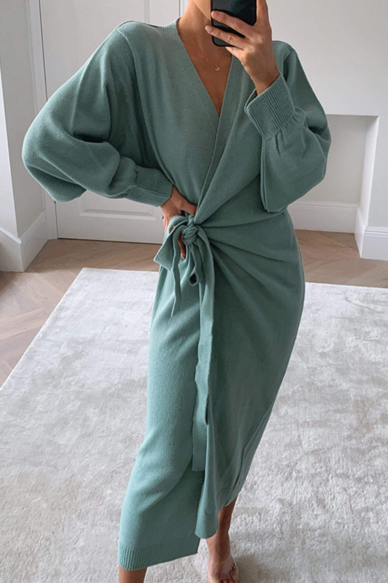 Stilla | Mode Enkel Farvet Lige Patchwork Kjoler