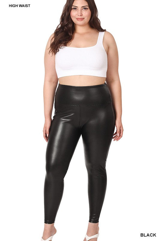 Stilla | Høj Talje Faux Læder Leggings
