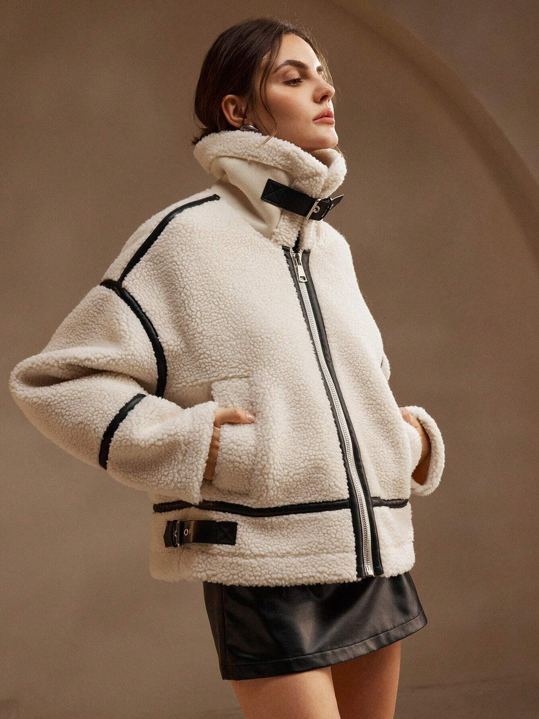 Stilla | Dame Overized Sherpa Jakke