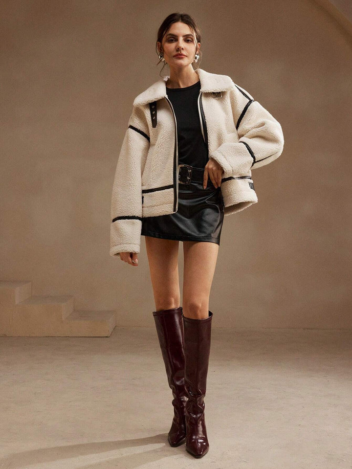 Stilla | Dame Overized Sherpa Jakke