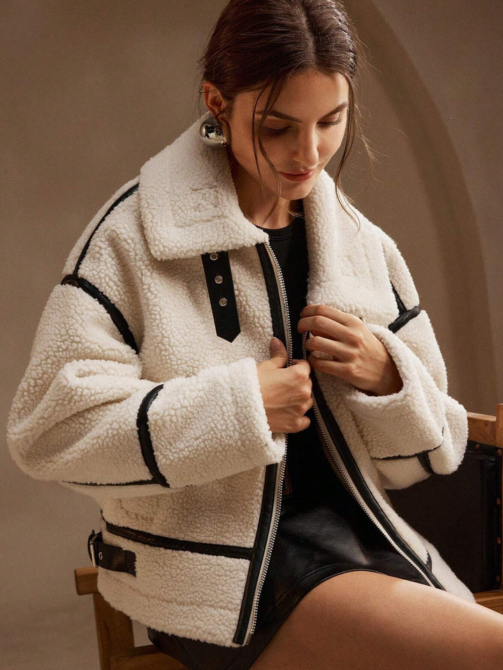 Stilla | Dame Overized Sherpa Jakke