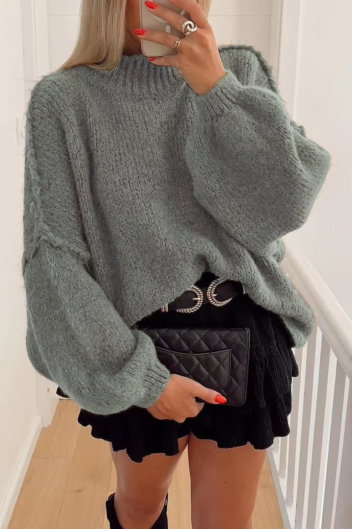 Stilla | Ensfarvet Rundhalset Pullover Til Daglig Brug.