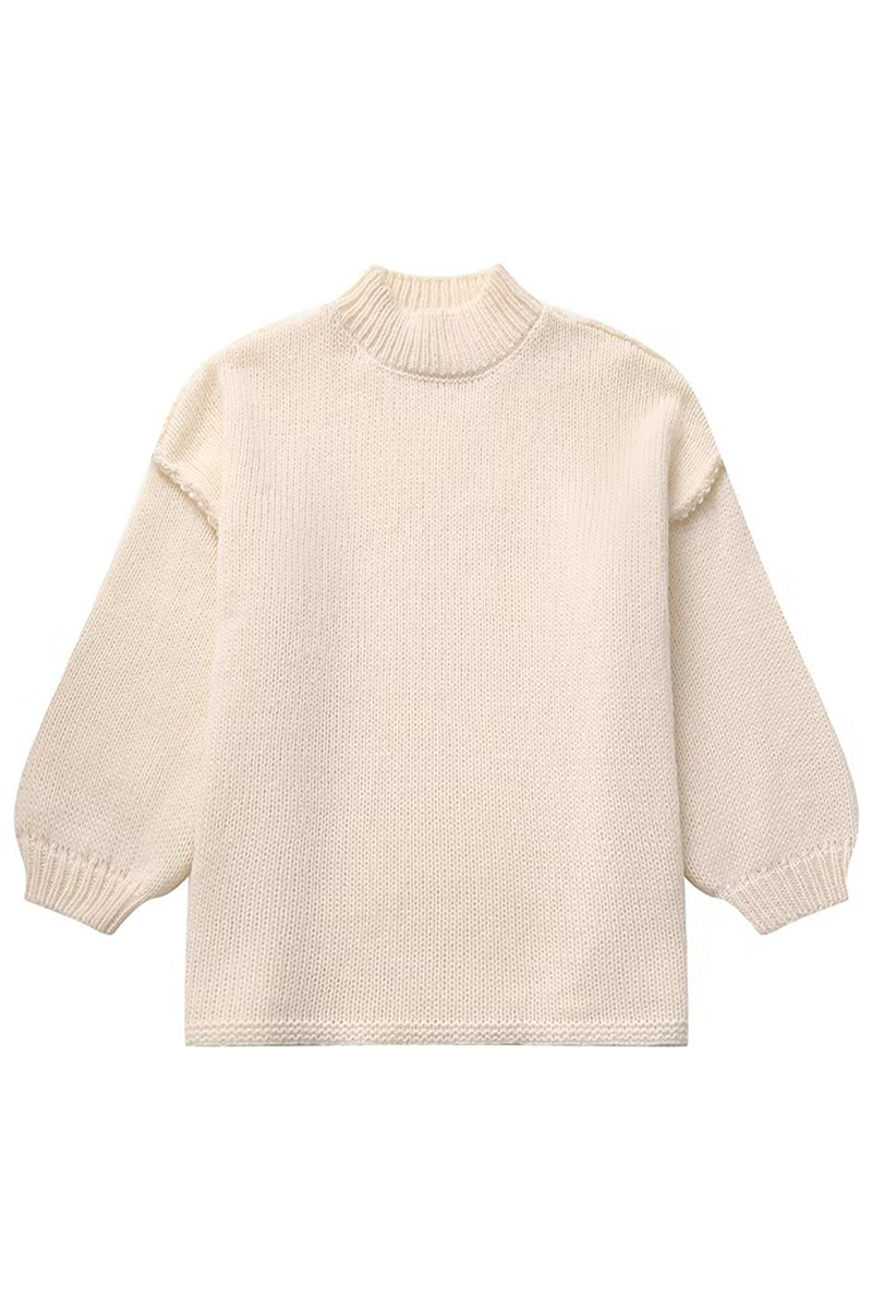 Stilla | Ensfarvet Rundhalset Pullover Til Daglig Brug.