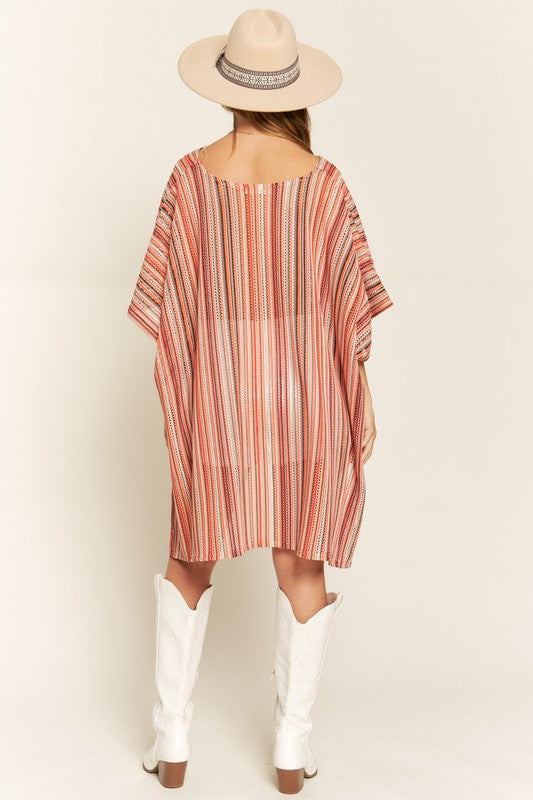 Stilla | Lodret Stribet Poncho