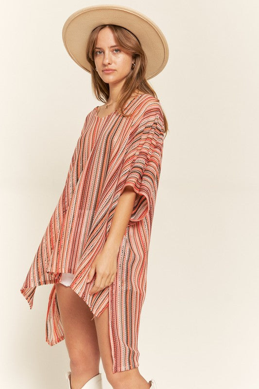 Stilla | Lodret Stribet Poncho