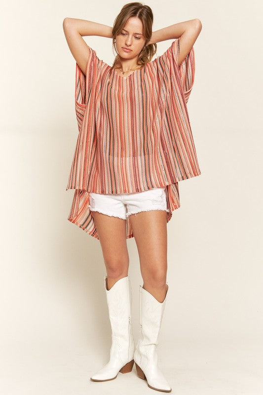 Stilla | Lodret Stribet Poncho