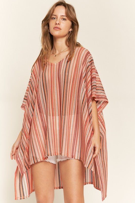 Stilla | Lodret Stribet Poncho