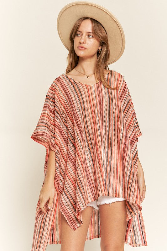 Stilla | Lodret Stribet Poncho