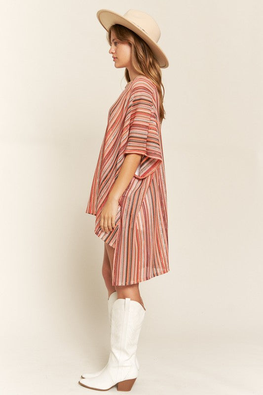 Stilla | Lodret Stribet Poncho