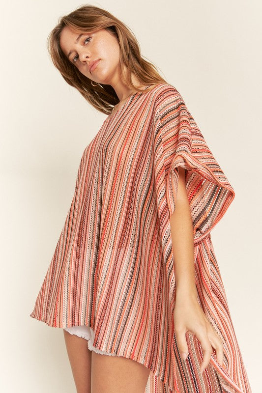 Stilla | Lodret Stribet Poncho