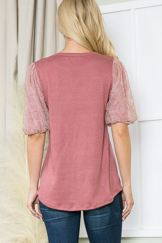 Stilla | Bubble Sleeve Knit Top - Kongeblå