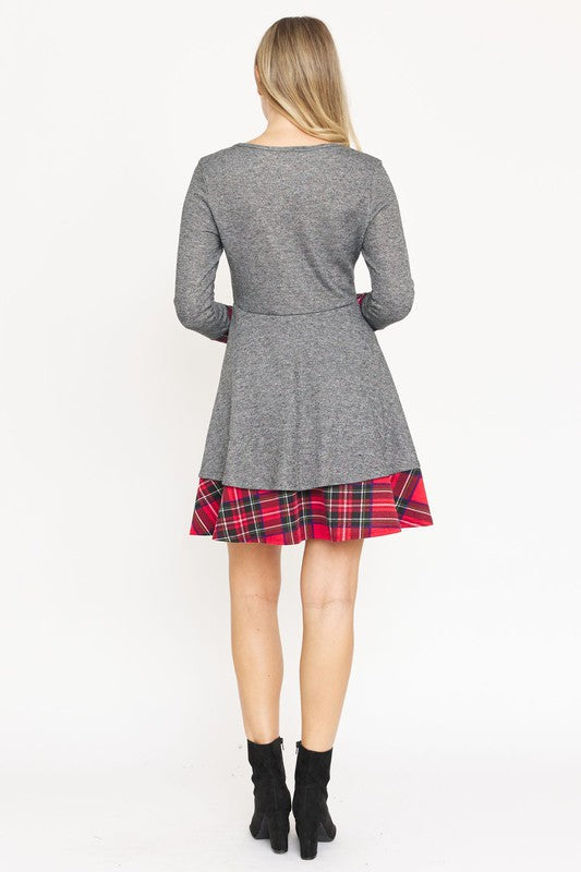 Stilla | Plaid Lagdelt Fit Og Flare Kjole