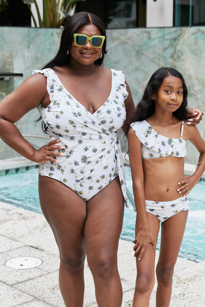 Stilla | West Swim Float on Ruffle Faux Wrap One-piece I Daisy Cream