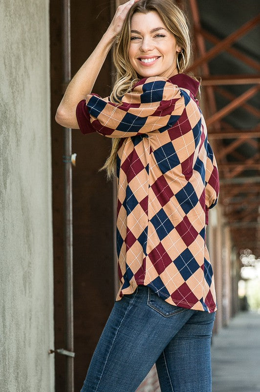 Stilla | Argyle Top