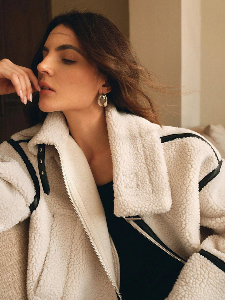 Stilla | Dame Overized Sherpa Jakke