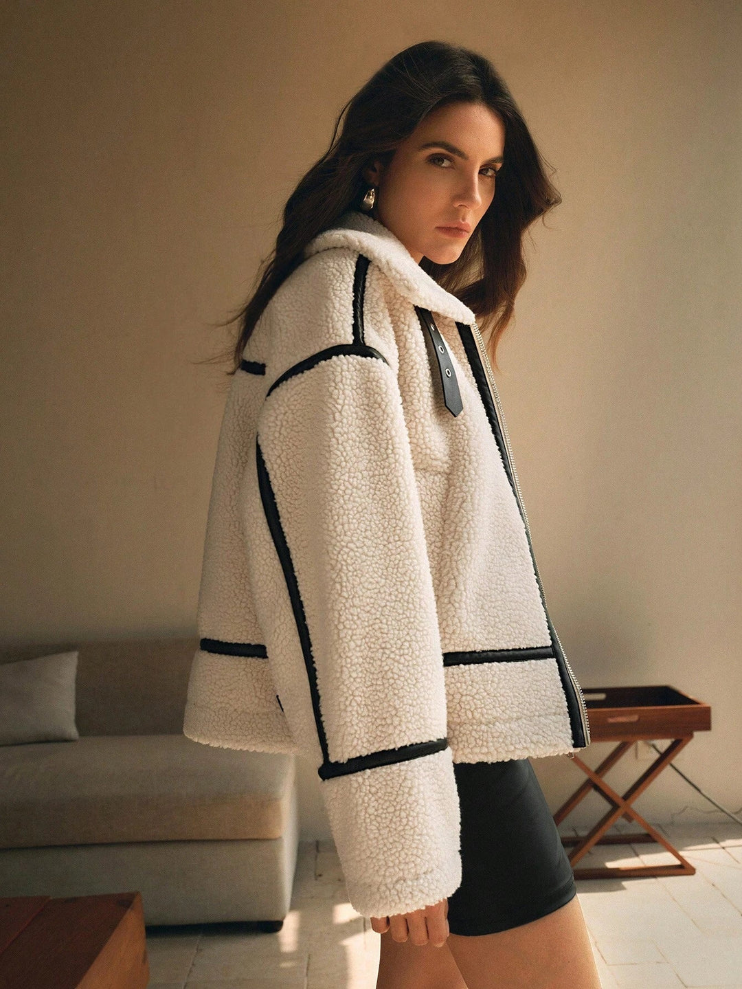 Stilla | Dame Overized Sherpa Jakke