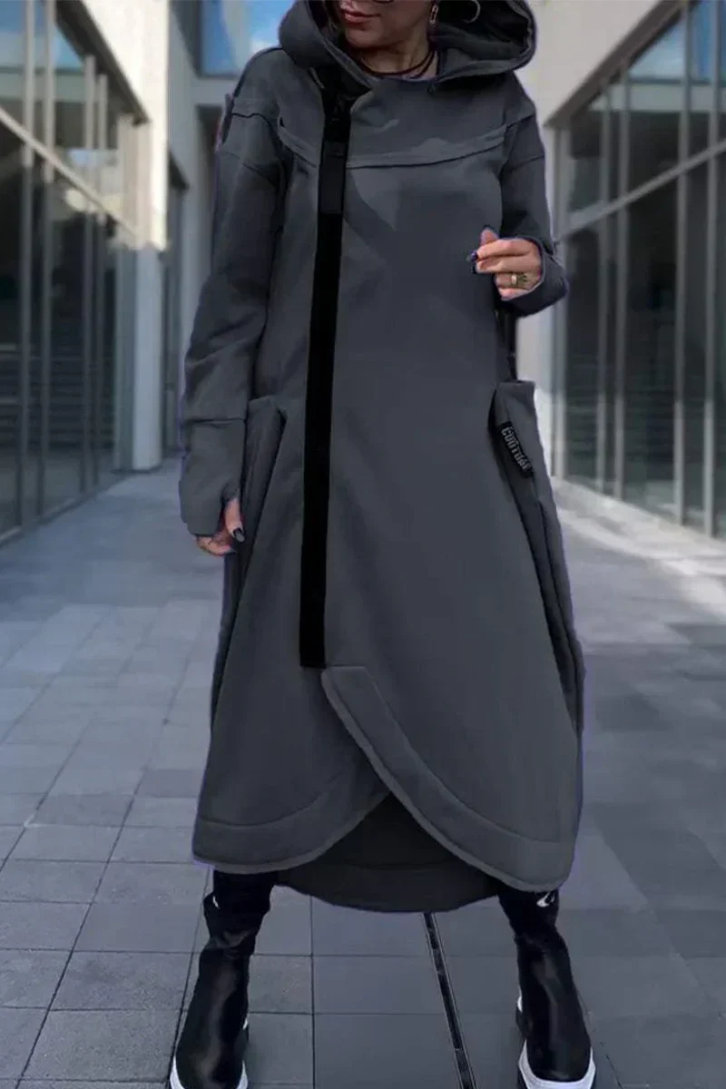 Stilla | Langt Hoodie-Kjole med Moderne Snit