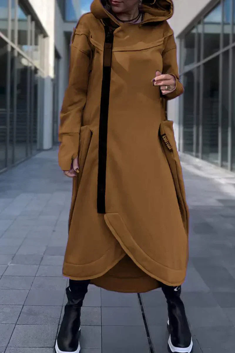 Stilla | Langt Hoodie-Kjole med Moderne Snit