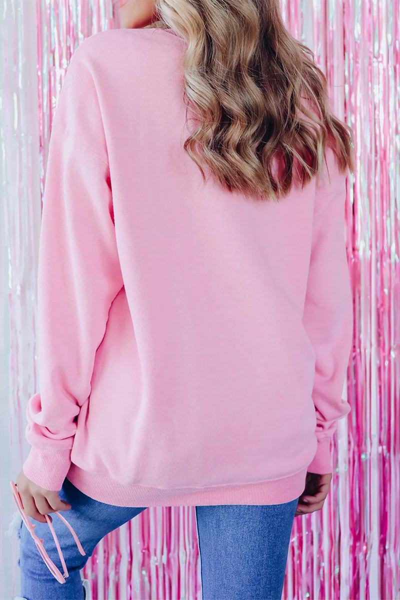 Stilla | Casual juletræ broderede pailletter rund hals sweatshirt