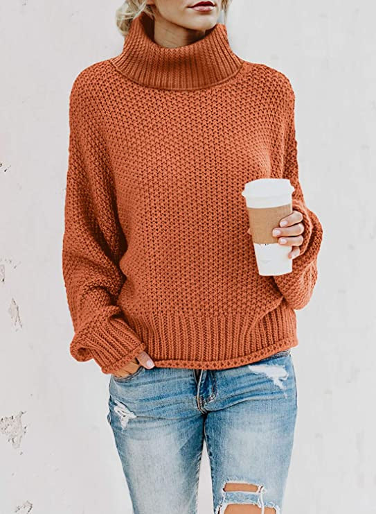 Dame hyggelig rullekrave sweater lavet af struktureret uld Stilla