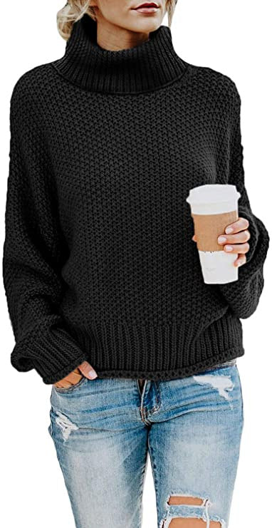 Dame hyggelig rullekrave sweater lavet af struktureret uld Stilla