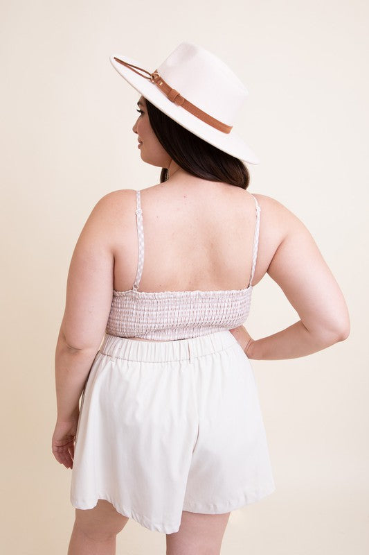 Stilla | Size Gingham Smocked Bralette