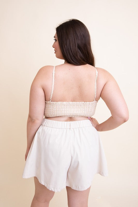 Stilla | Size Gingham Smocked Bralette