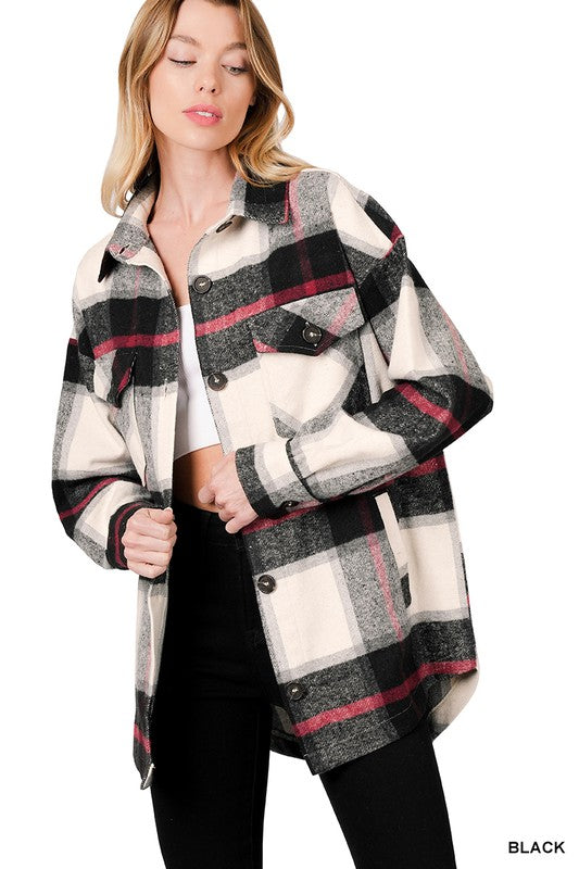 Stilla | Garnfarvet Plaid Shacket