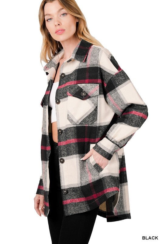 Stilla | Garnfarvet Plaid Shacket