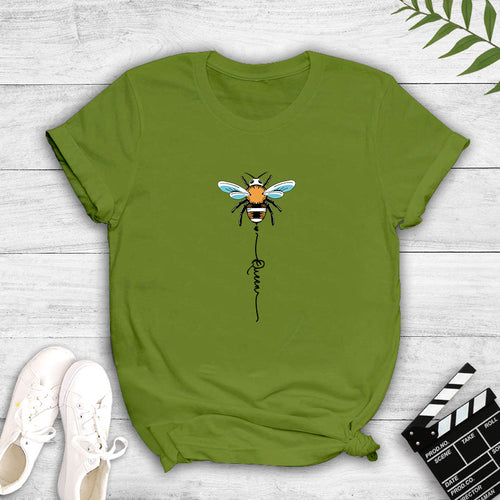Dame T-shirt med kreativ bi-design Stilla