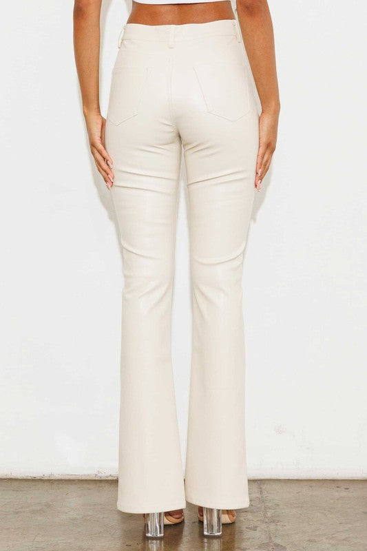 Stilla | Læder Front Slids Bootcut