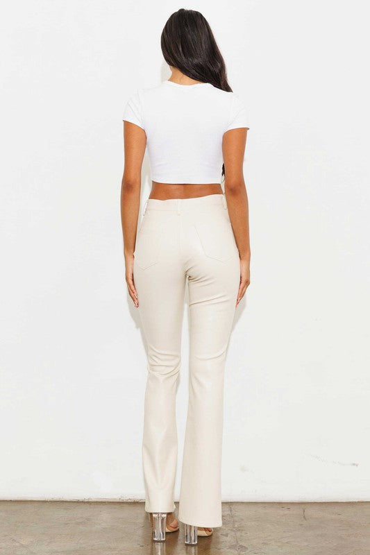 Stilla | Læder Front Slids Bootcut