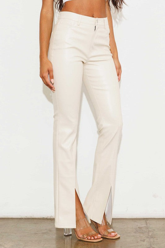 Stilla | Læder Front Slids Bootcut