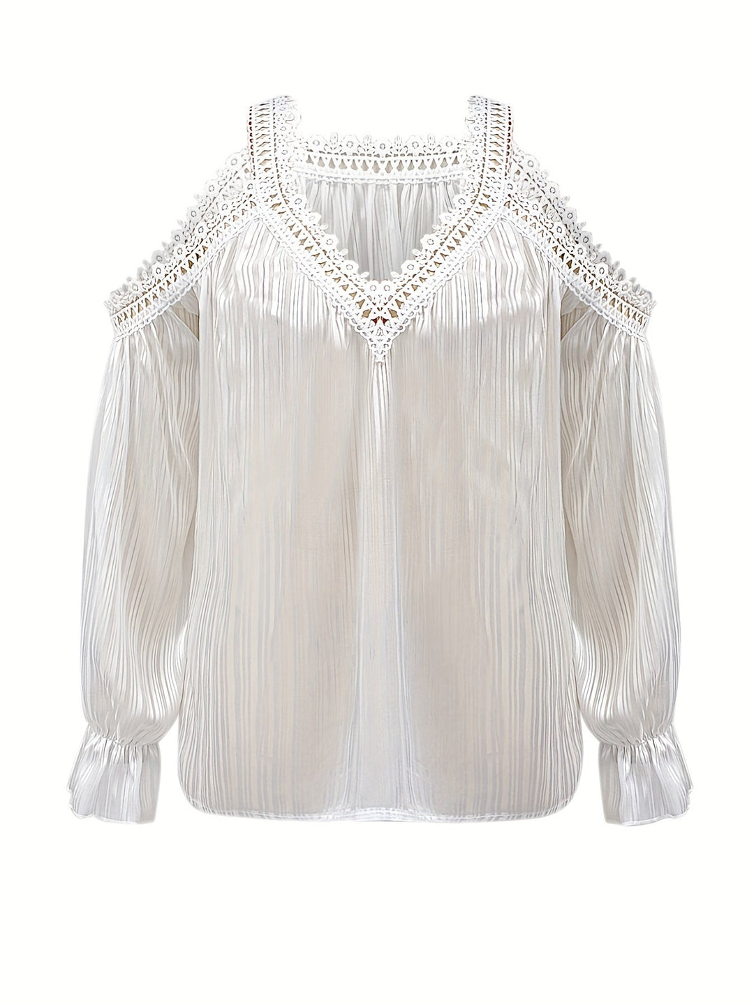 Stilla | Draperet Bluse Med Blondekant