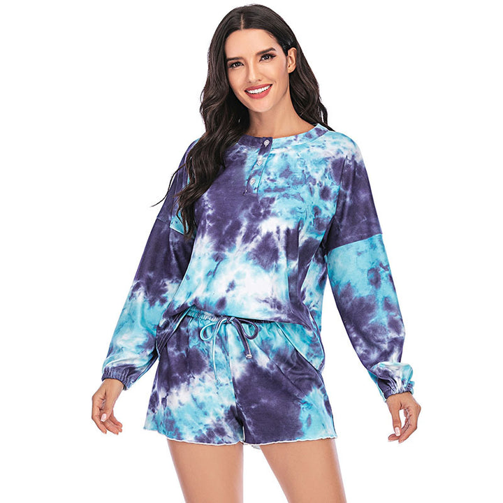 Dame loungewear sæt med afslappet tie-dye mønster Stilla